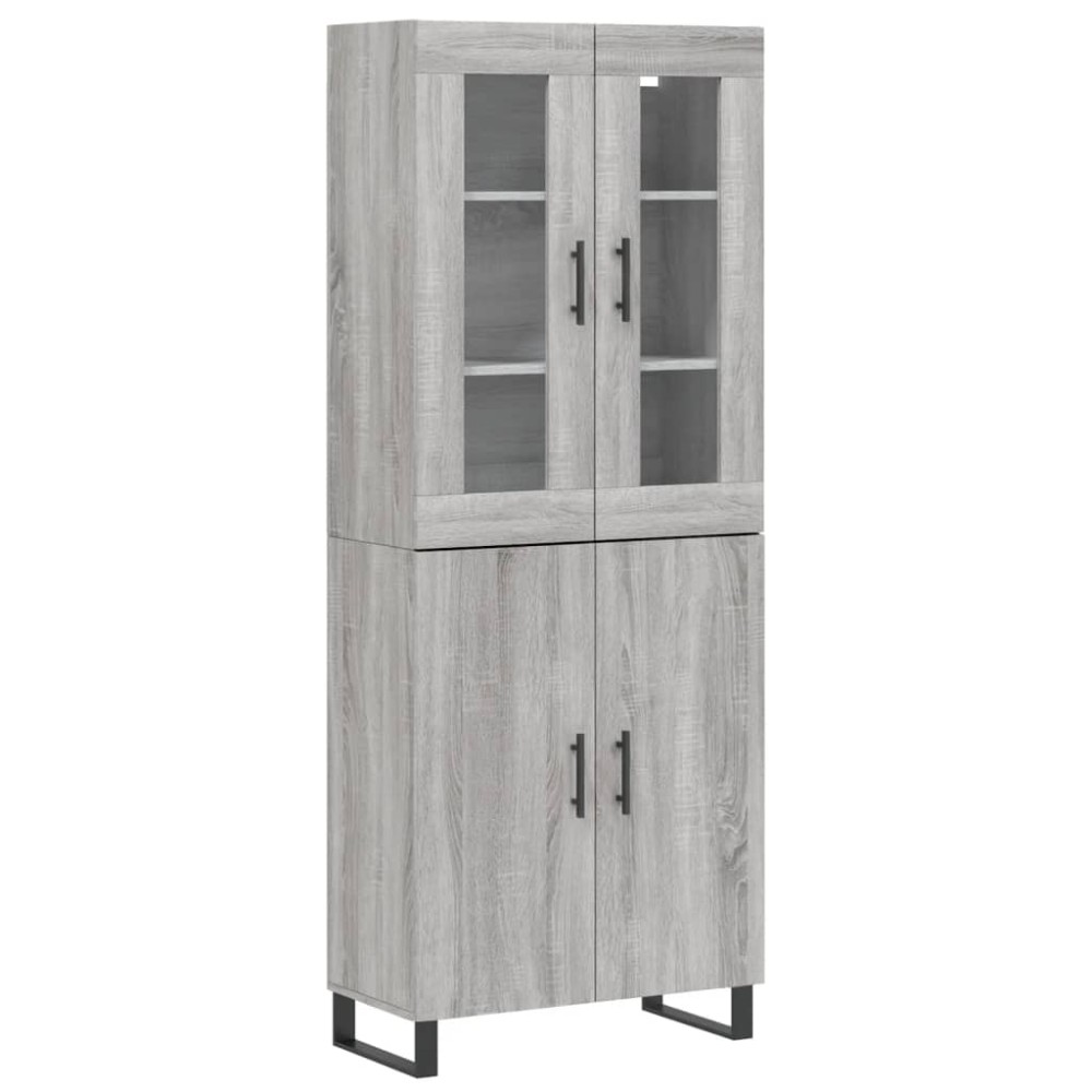 vidaXL Dulap înalt, gri sonoma, 69,5x34x180 cm, lemn compozit