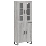 vidaXL Dulap înalt, gri sonoma, 69,5x34x180 cm, lemn compozit