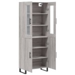 vidaXL Dulap înalt, gri sonoma, 69,5x34x180 cm, lemn compozit