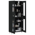 vidaXL Dulap înalt, negru, 69,5x34x180 cm, lemn compozit