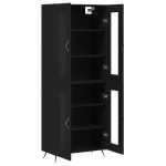 vidaXL Dulap înalt, negru, 69,5x34x180 cm, lemn compozit