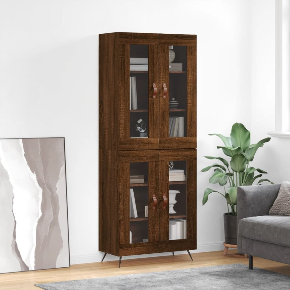 vidaXL Dulap înalt, stejar maro, 69,5x34x180 cm, lemn compozit