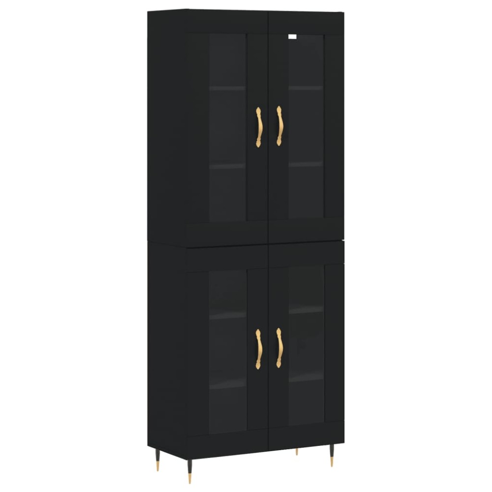 vidaXL Dulap înalt, negru, 69,5x34x180 cm, lemn compozit