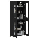 vidaXL Dulap înalt, negru, 69,5x34x180 cm, lemn compozit