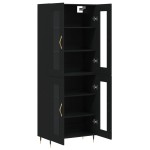 vidaXL Dulap înalt, negru, 69,5x34x180 cm, lemn compozit
