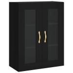 vidaXL Dulap înalt, negru, 69,5x34x180 cm, lemn compozit