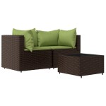 vidaXL Set mobilier de grădină cu perne, 3 piese, maro, poliratan vidaXL Set mobilier de grădină cu perne, 3 piese, maro, poliratan