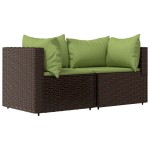 vidaXL Set mobilier de grădină cu perne, 3 piese, maro, poliratan vidaXL Set mobilier de grădină cu perne, 3 piese, maro, poliratan
