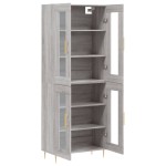 vidaXL Dulap înalt, gri sonoma, 69,5x34x180 cm, lemn compozit