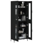 vidaXL Dulap înalt, negru, 69,5x34x180 cm, lemn compozit