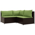vidaXL Set mobilier de grădină cu perne, 3 piese, maro, poliratan vidaXL Set mobilier de grădină cu perne, 3 piese, maro, poliratan