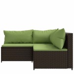 vidaXL Set mobilier de grădină cu perne, 3 piese, maro, poliratan vidaXL Set mobilier de grădină cu perne, 3 piese, maro, poliratan