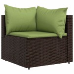 vidaXL Set mobilier de grădină cu perne, 3 piese, maro, poliratan vidaXL Set mobilier de grădină cu perne, 3 piese, maro, poliratan