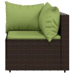 vidaXL Set mobilier de grădină cu perne, 3 piese, maro, poliratan vidaXL Set mobilier de grădină cu perne, 3 piese, maro, poliratan
