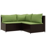 vidaXL Set mobilier de grădină cu perne, 4 piese, maro, poliratan vidaXL Set mobilier de grădină cu perne, 4 piese, maro, poliratan