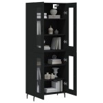 vidaXL Dulap înalt, negru, 69,5x34x180 cm, lemn compozit