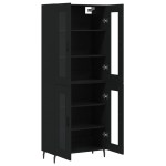 vidaXL Dulap înalt, negru, 69,5x34x180 cm, lemn compozit