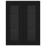vidaXL Dulap înalt, negru, 69,5x34x180 cm, lemn compozit