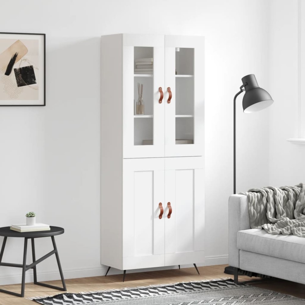 vidaXL Dulap înalt, alb, 69,5x34x180 cm, lemn compozit