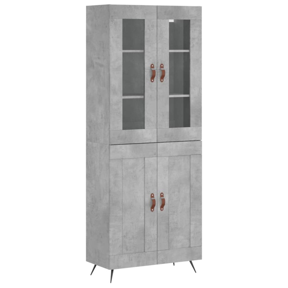 vidaXL Dulap înalt, gri beton, 69,5x34x180, lemn compozit
