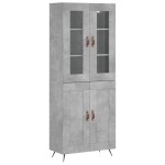 vidaXL Dulap înalt, gri beton, 69,5x34x180, lemn compozit