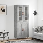 vidaXL Dulap înalt, gri beton, 69,5x34x180, lemn compozit