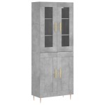 vidaXL Dulap înalt, gri beton, 69,5x34x180, lemn compozit
