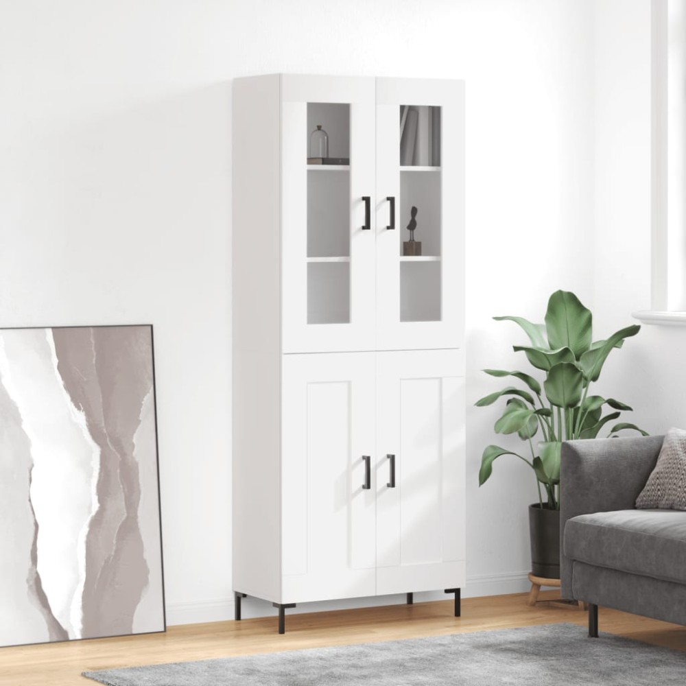 vidaXL Dulap înalt, alb, 69,5x34x180 cm, lemn compozit