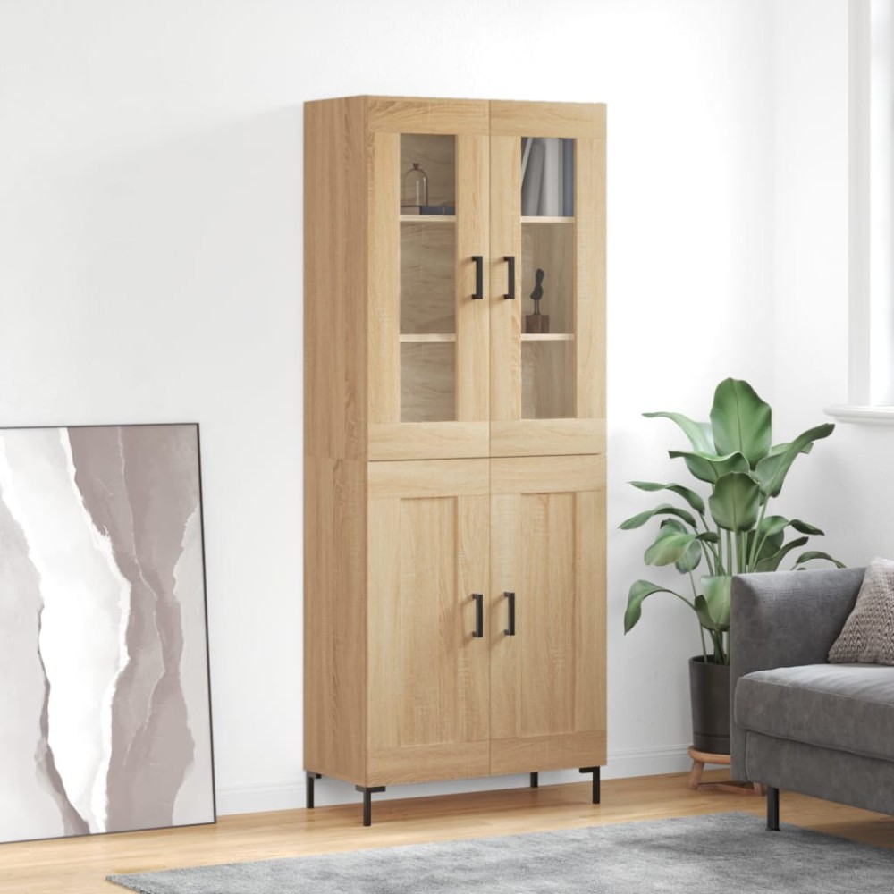 vidaXL Dulap înalt, stejar sonoma, 69,5x34x180 cm, lemn compozit
