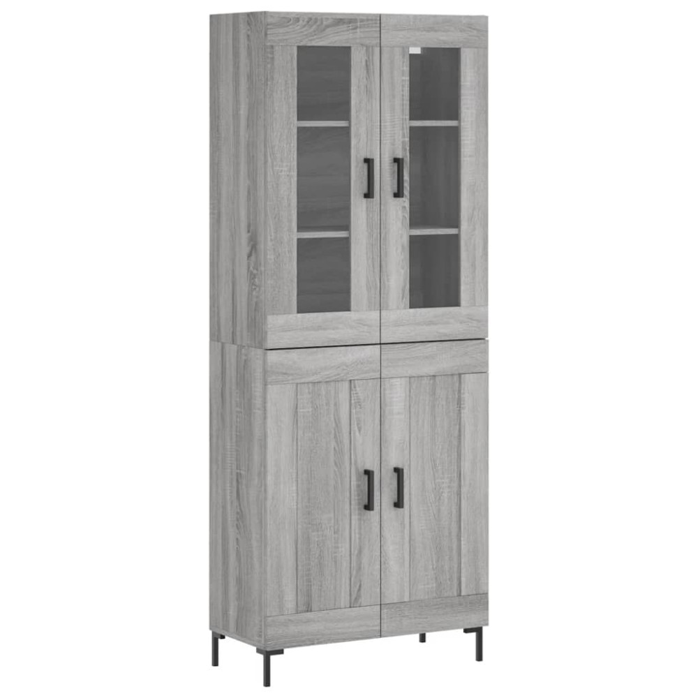 vidaXL Dulap înalt, gri sonoma, 69,5x34x180 cm, lemn compozit