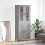 vidaXL Dulap înalt, gri sonoma, 69,5x34x180 cm, lemn compozit