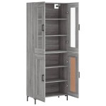 vidaXL Dulap înalt, gri sonoma, 69,5x34x180 cm, lemn compozit