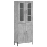 vidaXL Dulap înalt, gri beton, 69,5x34x180, lemn compozit