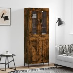 vidaXL Dulap înalt, stejar fumuriu, 69,5x34x180, lemn compozit vidaXL Dulap înalt, stejar fumuriu, 69,5x34x180, lemn compozit