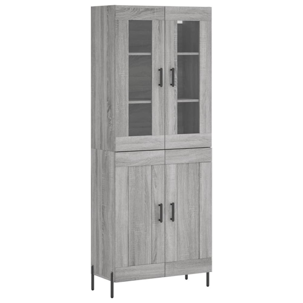 vidaXL Dulap înalt, gri sonoma, 69,5x34x180 cm, lemn compozit