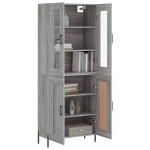 vidaXL Dulap înalt, gri sonoma, 69,5x34x180 cm, lemn compozit