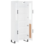 vidaXL Dulap înalt, alb, 69,5x34x180 cm, lemn compozit