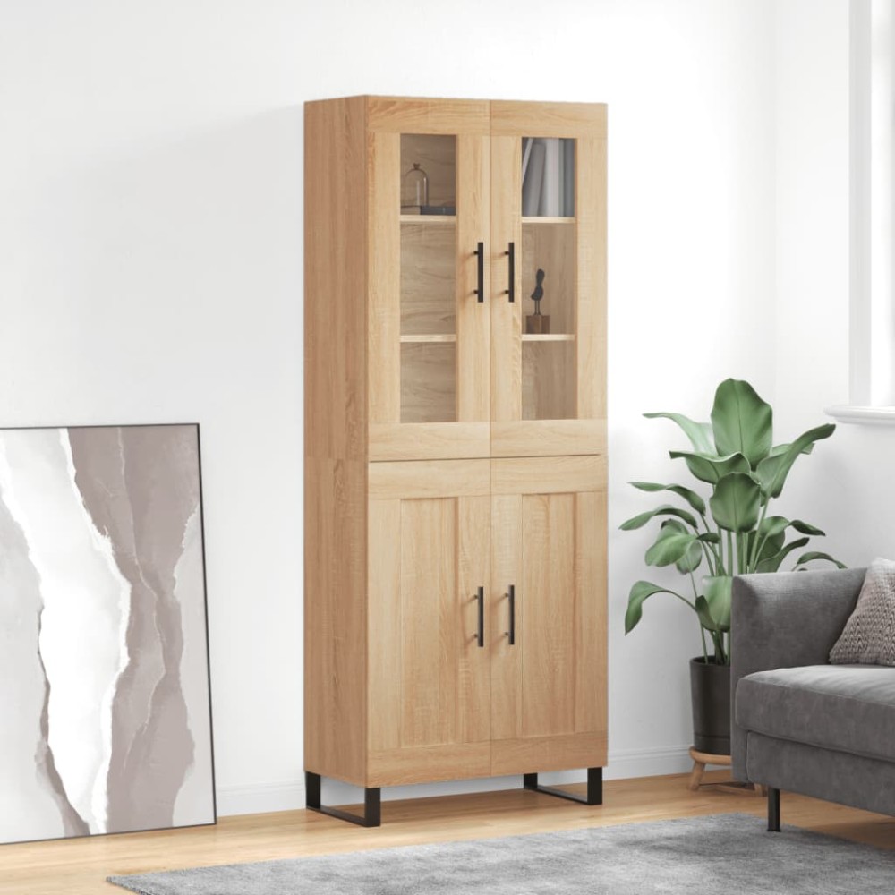 vidaXL Dulap înalt, stejar sonoma, 69,5x34x180 cm, lemn compozit