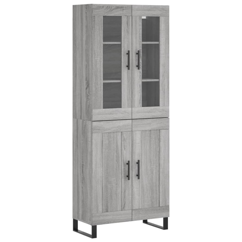 vidaXL Dulap înalt, gri sonoma, 69,5x34x180 cm, lemn compozit