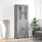 vidaXL Dulap înalt, gri sonoma, 69,5x34x180 cm, lemn compozit