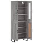vidaXL Dulap înalt, gri sonoma, 69,5x34x180 cm, lemn compozit