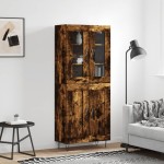 vidaXL Dulap înalt, stejar fumuriu, 69,5x34x180, lemn compozit vidaXL Dulap înalt, stejar fumuriu, 69,5x34x180, lemn compozit