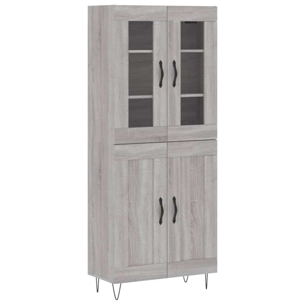 vidaXL Dulap înalt, gri sonoma, 69,5x34x180 cm, lemn compozit