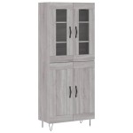 vidaXL Dulap înalt, gri sonoma, 69,5x34x180 cm, lemn compozit
