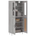 vidaXL Dulap înalt, gri sonoma, 69,5x34x180 cm, lemn compozit