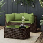 vidaXL Set mobilier de grădină cu perne, 3 piese, maro, poliratan vidaXL Set mobilier de grădină cu perne, 3 piese, maro, poliratan