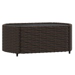 vidaXL Set mobilier de grădină cu perne, 3 piese, maro, poliratan vidaXL Set mobilier de grădină cu perne, 3 piese, maro, poliratan