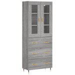 vidaXL Dulap înalt, gri sonoma, 69,5x34x180 cm, lemn compozit
