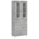 vidaXL Dulap înalt, gri beton, 69,5x34x180, lemn compozit