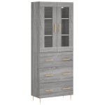 vidaXL Dulap înalt, gri sonoma, 69,5x34x180 cm, lemn compozit